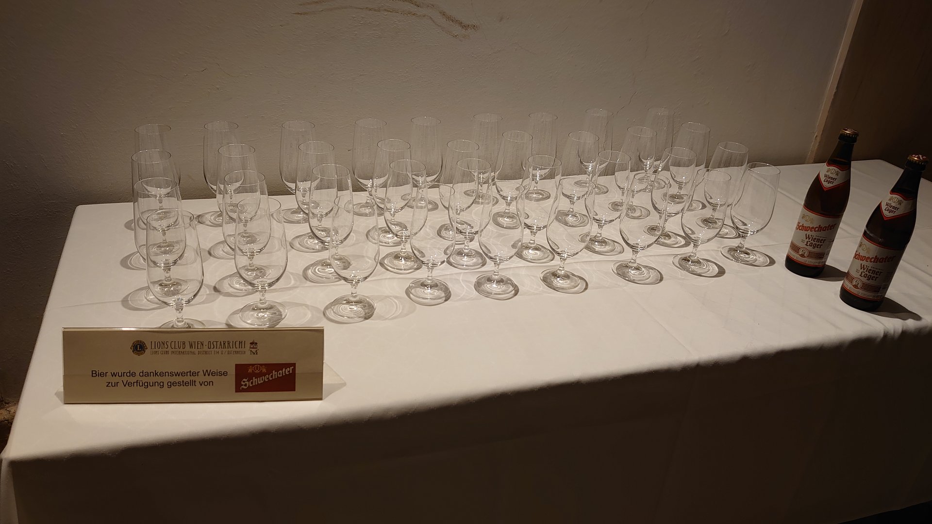 Getränke des Sponsors Schwechater Brauerei